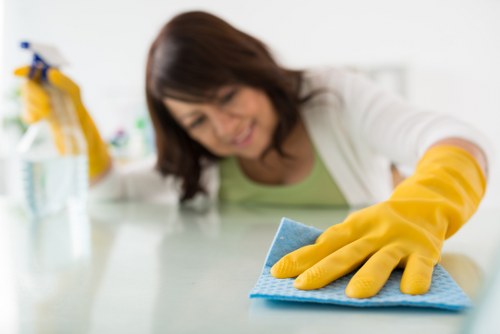 Professional cleaners maintaining a retail showroom in Chelsea